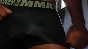 peeling cock head in underwear then piss on face