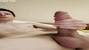 big cock twink unloads like a firehose in solo blast