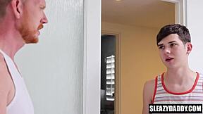 Stepdad And Stepson Stroke Monster Cocks Together!