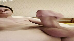 big cock twink unloads like a firehose in solo blast