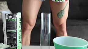 gay pornstar tries cool homemade dildo