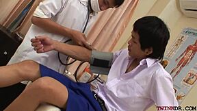 Doctor Breeds Skinny Asian Twink Missionary Cumshot Exam