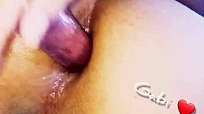 Bubble butt ladyboy rams huge dildo deep in ass during oily massage