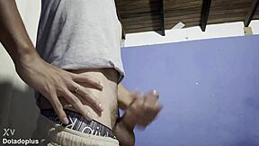 masturbating then sister's boyfriend shows up for gay pounding