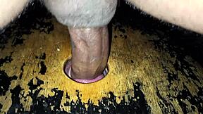 latino dude barebacks amateur in glory hole till orgasm hits hard