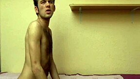 Sexy gay couple bareback anal pounding blowjobs cumshots in hardcore passion