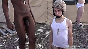 army dudes on the couch jerking big cocks then fucking hard 😈🍆 group fun in fatigues!