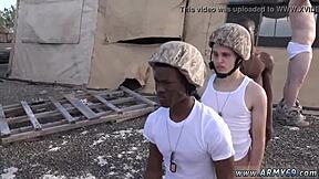 army dudes on the couch jerking big cocks then fucking hard 😈🍆 group fun in fatigues!