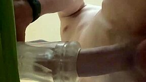 Young Horny Muscular Twink Pup Pounds Fleshlight With Monster Uncut Cock