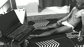 Watch this twink's monster cock throb on ip cam