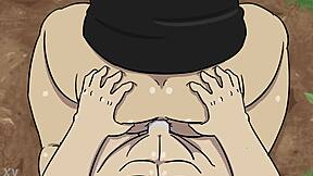 animated security guard plows big ass outdoors in gay creampie frenzy