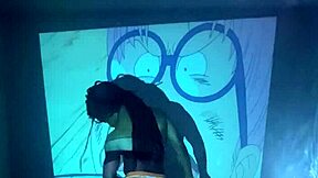 late night he craves that huge dildo sliding into his thong-pushed ebony ass