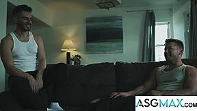 broke college jock roommate shows him gay sex work in dorm bareback