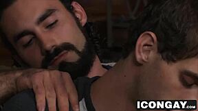 Will hairy hunk stretch twink's tight hole raw?