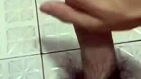 handsome chinese twink muscles cock and cums solo