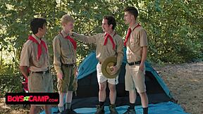 Innocent Scout Twinks Join Naughty Masters' Club for Group Ass Licking and Fucking!