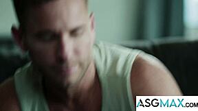 broke college jock roommate shows him gay sex work in dorm bareback