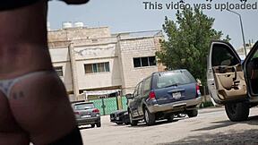 Arab Kuwaiti Exhibitionist Flashes Naked Ass on Public Streets