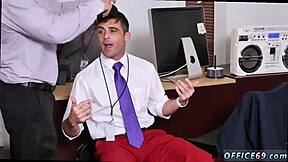 straight masseur lances big cock as naked gay guys give birthday blowjob surprise