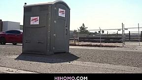 jack andy nate grimes bareback anal in mobile toilet