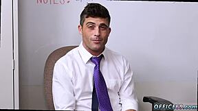 straight masseur lances big cock as naked gay guys give birthday blowjob surprise