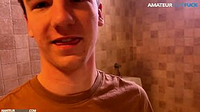 Two Horny Twinks Anal Fuck in Public Park Bathroom Caught