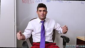 straight masseur lances big cock as naked gay guys give birthday blowjob surprise