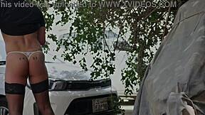 Arab Kuwaiti Exhibitionist Flashes Naked Ass on Public Streets