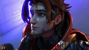 Emre gives hot Overwatch blowjob and cumshot