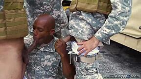 small boy blows monster cock in straight military outdoor group