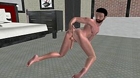 muscle stud fingers tight ass and eats cum