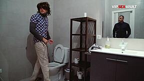slim guy gets his ass wrecked doggy style in the bathroom by a muscular stud who wont stop fucking him