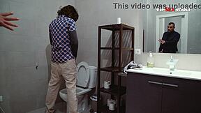 slim guy gets his ass wrecked doggy style in the bathroom by a muscular stud who wont stop fucking him