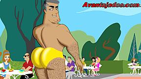 desenho de sexo gay no clube de machos