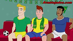 Orgia gay na copa com jogadores