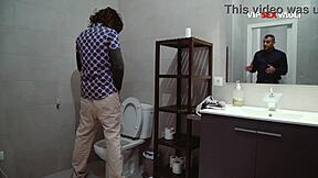 slim guy gets his ass wrecked doggy style in the bathroom by a muscular stud who wont stop fucking him