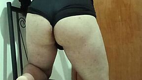 gay guy shakes fat ass on chair