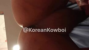 Korean gay yoga stretching and bathtub jerking off