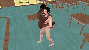 White man lifts black man for anal