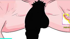 Naked guy with huge black cock gets colored in for joi