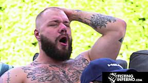 Fisting inferno bearded plumber takes fist and cock