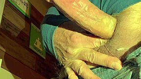 Showing off results in a huge load and dripping cum all over