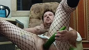 Double pleasure from anal fucking and dick masturbation together