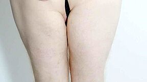 Black Thong Panties Strip With Feet And Legs Focus