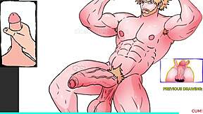 yaoi anime naked bakugo with huge censored black cock slowly colored in until fully explicit 3 male joi masturbation instructions for men