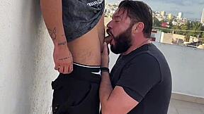 Young latino invited me over and got fucked hard bareback outdoors