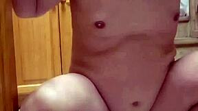 My favorite position with huge dildo feels amazing
