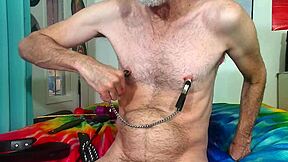 Kinkydaddy Canes His Own Ass Balls And Feet