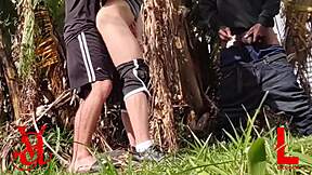 Public anal in forest with big black cock