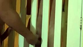 Neighbor fucked at front gate in tight ass